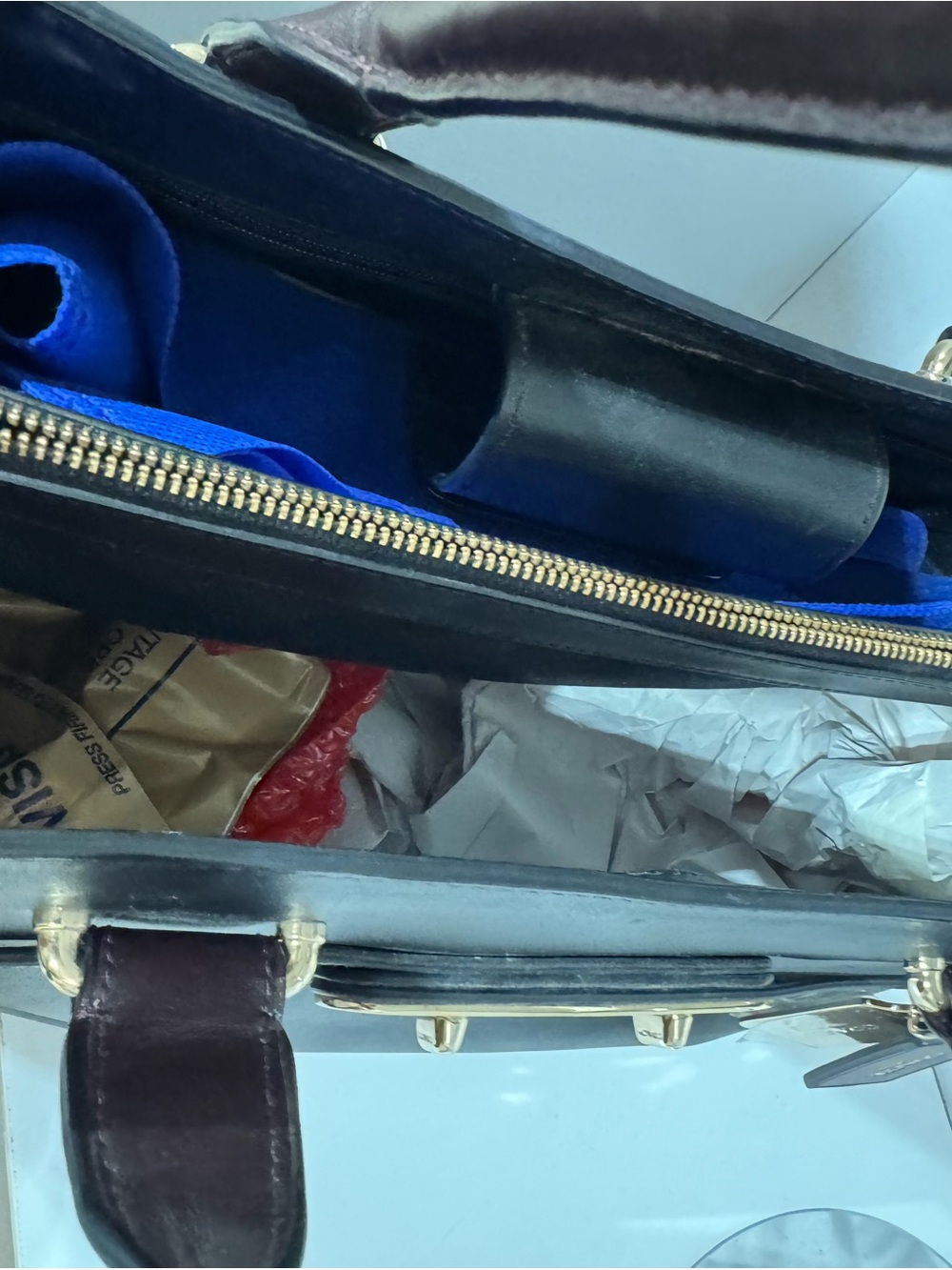Coach Black and Dark Brown Leather Shoulder Bag with Gold Hardware - Picture 8 of 9